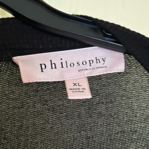 Philosophy Black Long Sleeve Top with Shoulder Zippers - Picture 3 of 5
